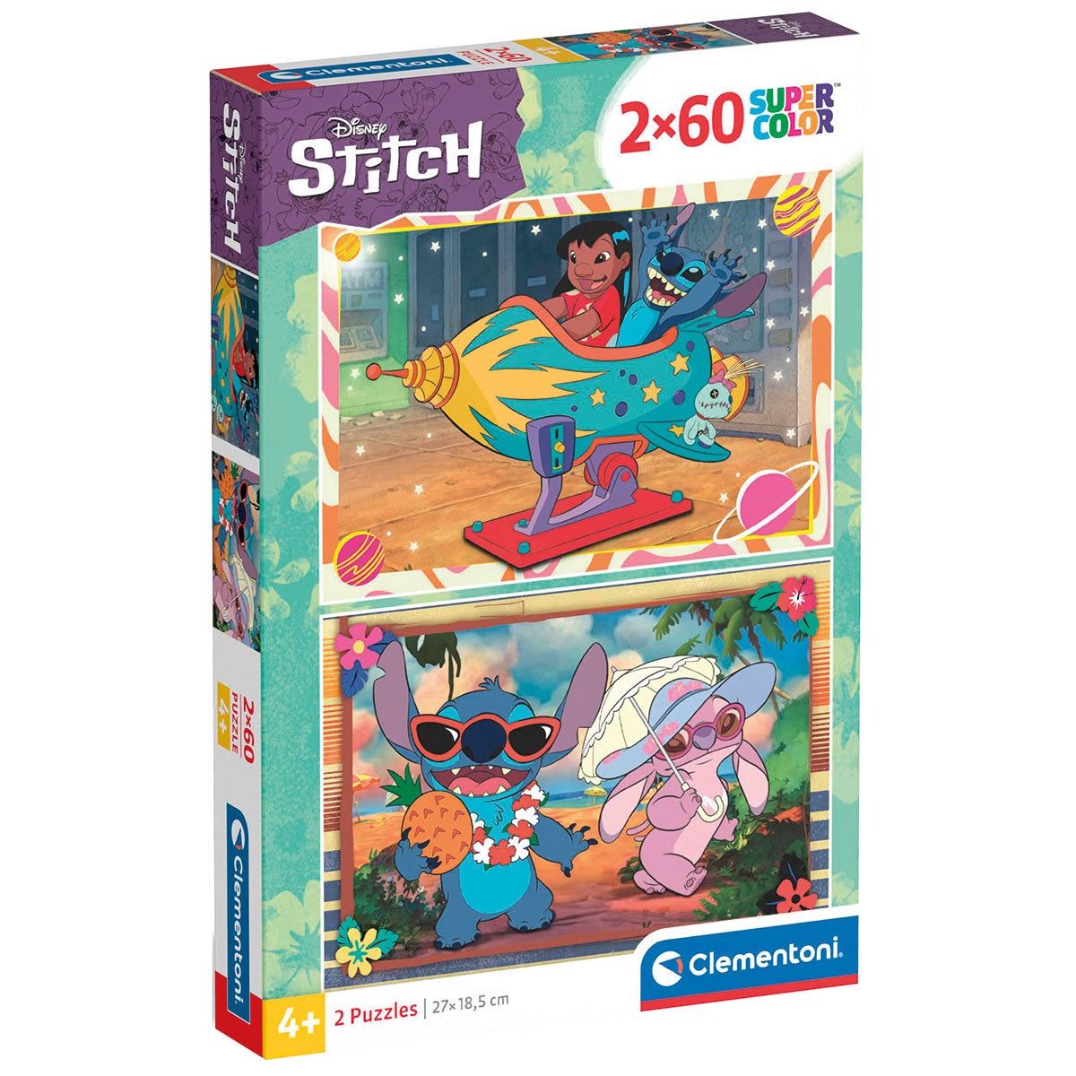 PUZZLE STITCH 2 × 60 PIÈCES – CLEMENTONI 🔶
