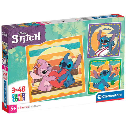 PUZZLE STITCH 3 × 48 PIÈCES – CLEMENTONI 🔶