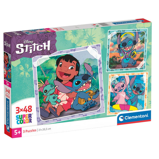 PUZZLE STITCH 3 x 48 PIÈCES – CLEMENTONI 🔶