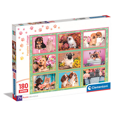 PUZZLE COLLAGE CHIOT – 180 PIÈCES – CLEMENTONI 🔶