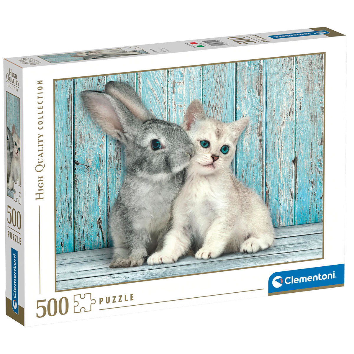 PUZZLE CHAT ET LAPIN – 500 PIÈCES – CLEMENTONI 🔶