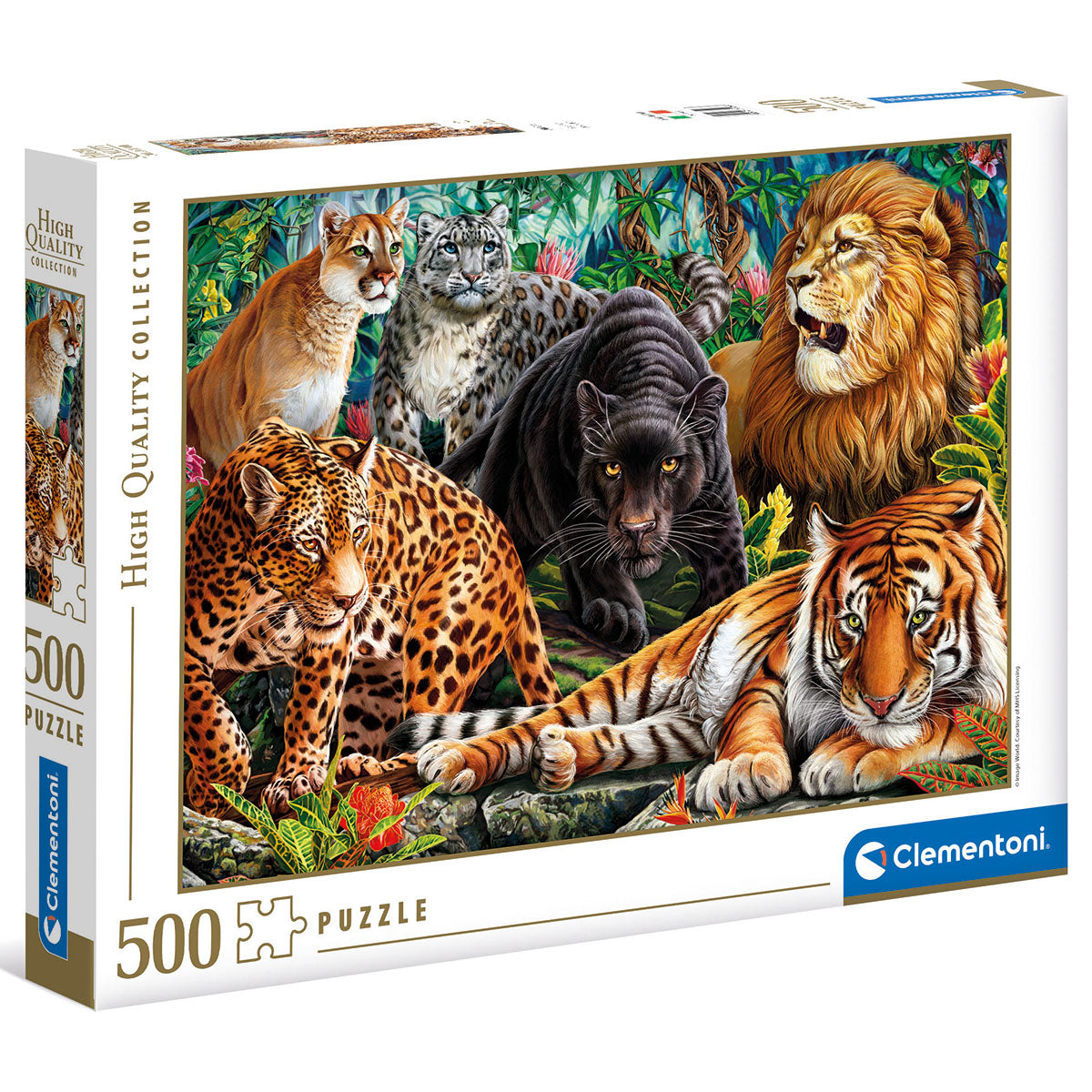 PUZZLE CHATS SAUVAGES – 500 PIÈCES – CLEMENTONI 🔶