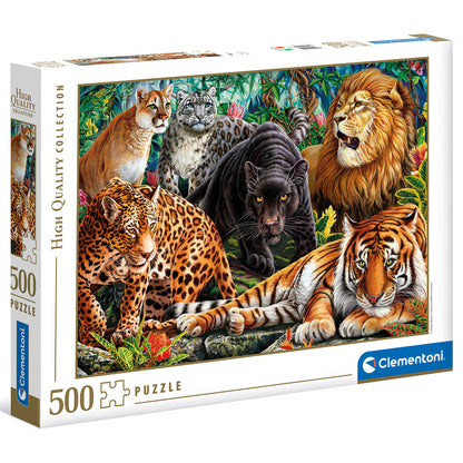 PUZZLE CHATS SAUVAGES – 500 PIÈCES – CLEMENTONI 🔶