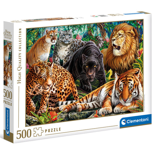 PUZZLE CHATS SAUVAGES – 500 PIÈCES – CLEMENTONI 🔶