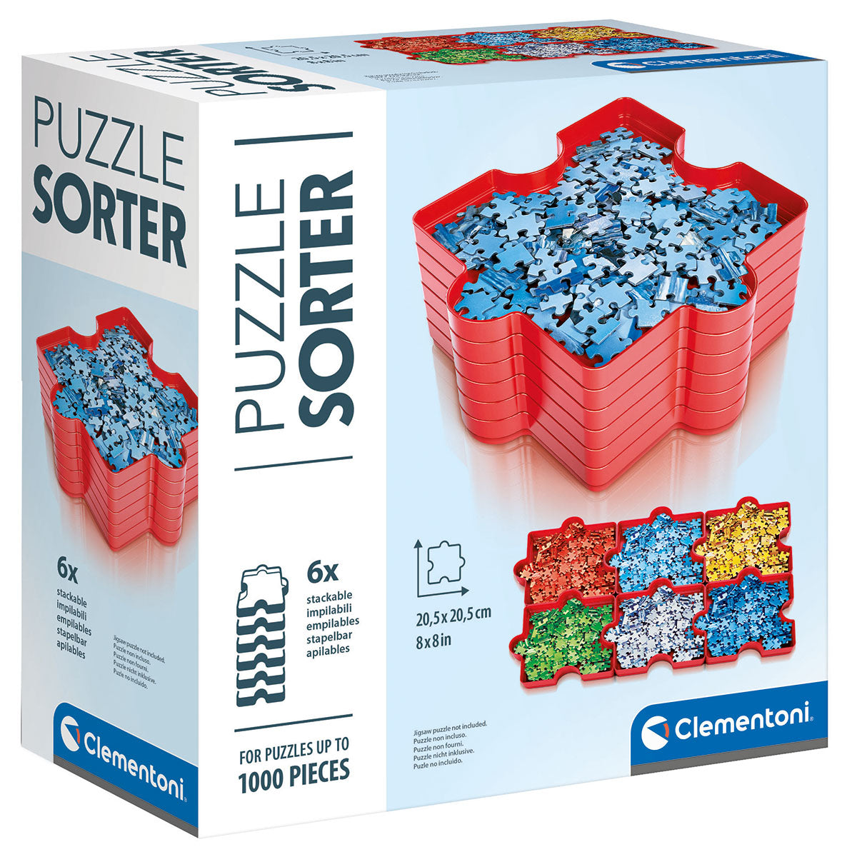 TRIEUR DE PUZZLE – 6 PIÈCES DE 19 × 19 CM CHACUNE – CLEMENTONI 🔶