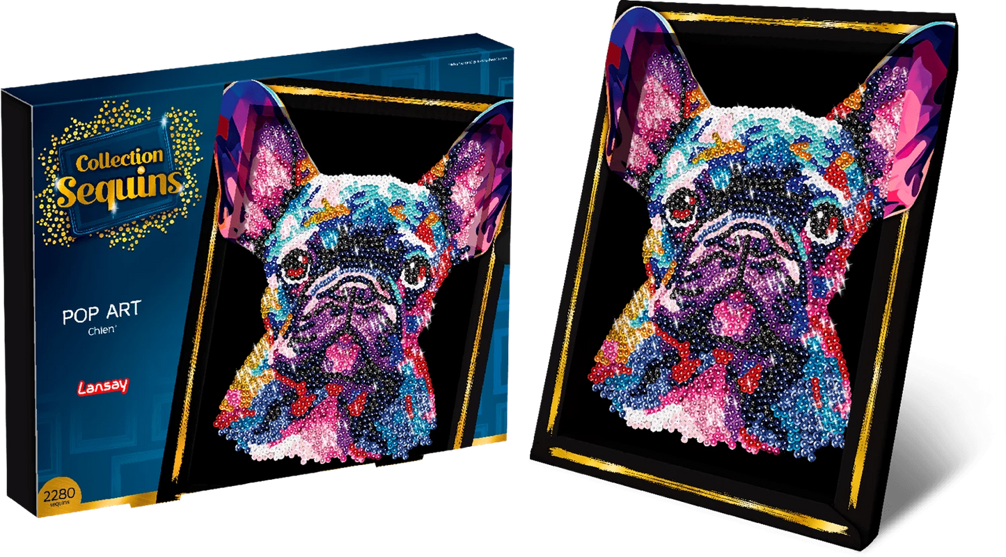 ARTE CON PAILLETTES CANE POP ART