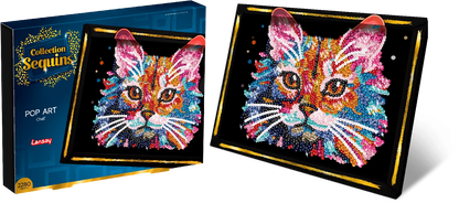 GATTO POP ART CON PAILLETTES
