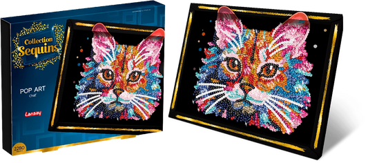 GATTO POP ART CON PAILLETTES