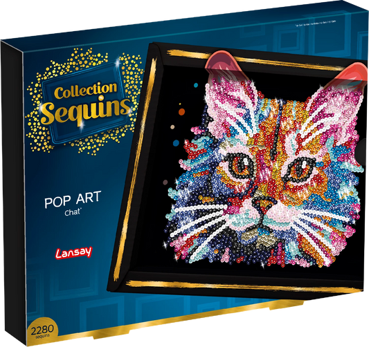 GATTO POP ART CON PAILLETTES