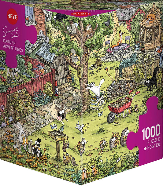 AVENTURES AU JARDIN : LE CHAT DE SIMON TRIANGULAIRE 1000 PIÈCES