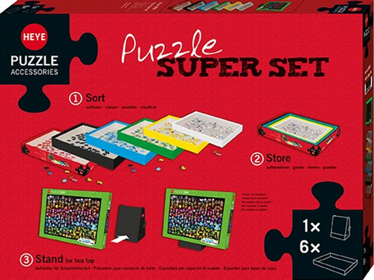 ENSEMBLE SUPER PUZZLE AVEC 6 BOÎTES DE TRI ET SUPPORT