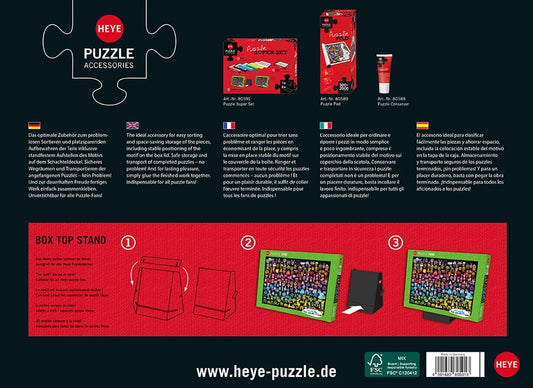 ENSEMBLE SUPER PUZZLE AVEC 6 BOÎTES DE TRI ET SUPPORT