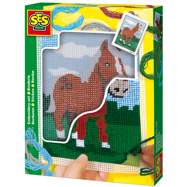 KIT BRODERIE CHEVAUX 13 × 18 CM – SES 🔶
