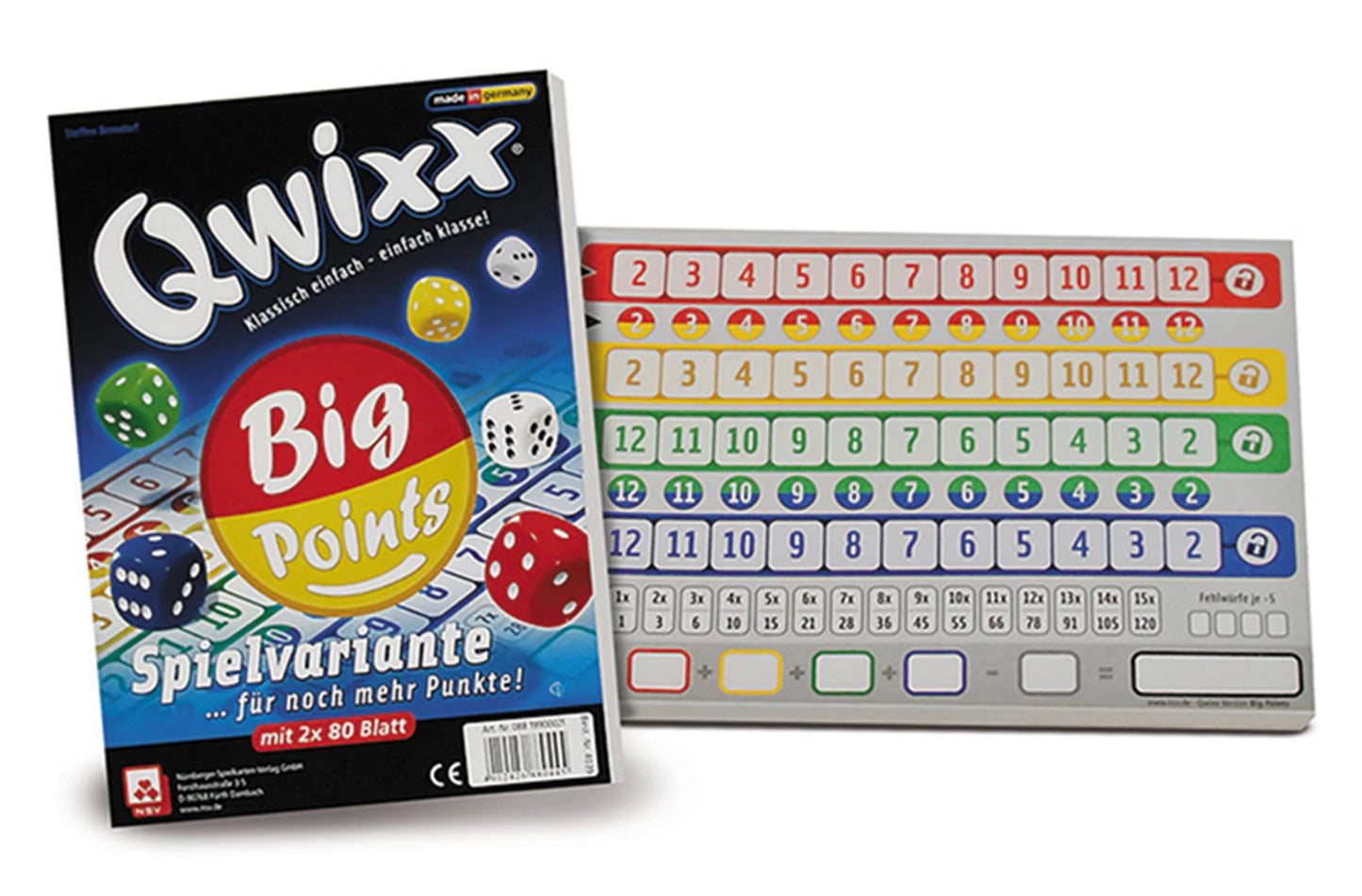 QWIXX BIG POINTS - BLOCCHI AGGIUNTIVI 2X80 FOGLI (MULTILINGUA)