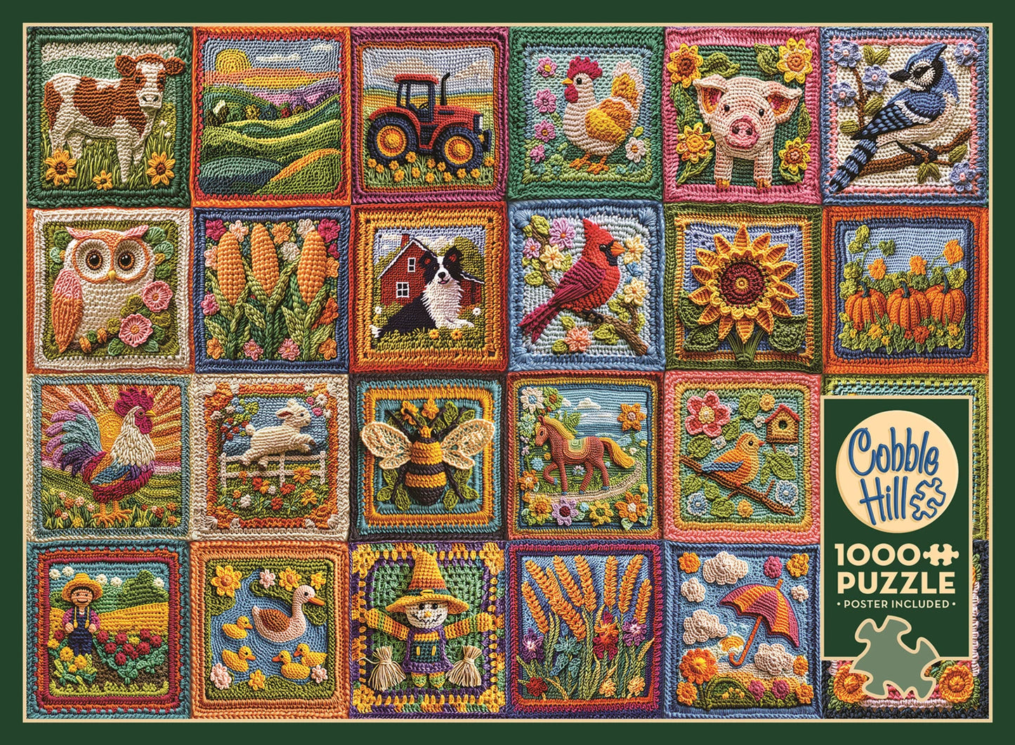 FATTORIA PATCHWORK ALL'UNCINETTO 1000 PEZZI