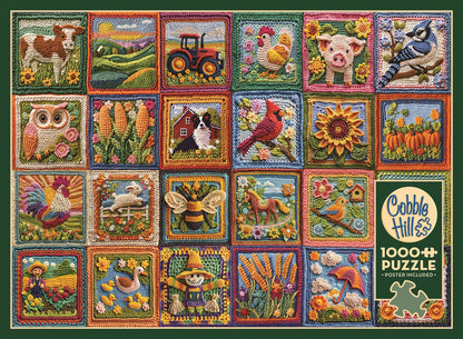 FATTORIA PATCHWORK ALL'UNCINETTO 1000 PEZZI