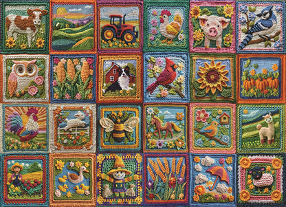 FATTORIA PATCHWORK ALL'UNCINETTO 1000 PEZZI