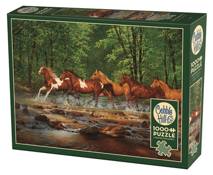 WILDPFERDE AM FLUSS, 1000 TEILE