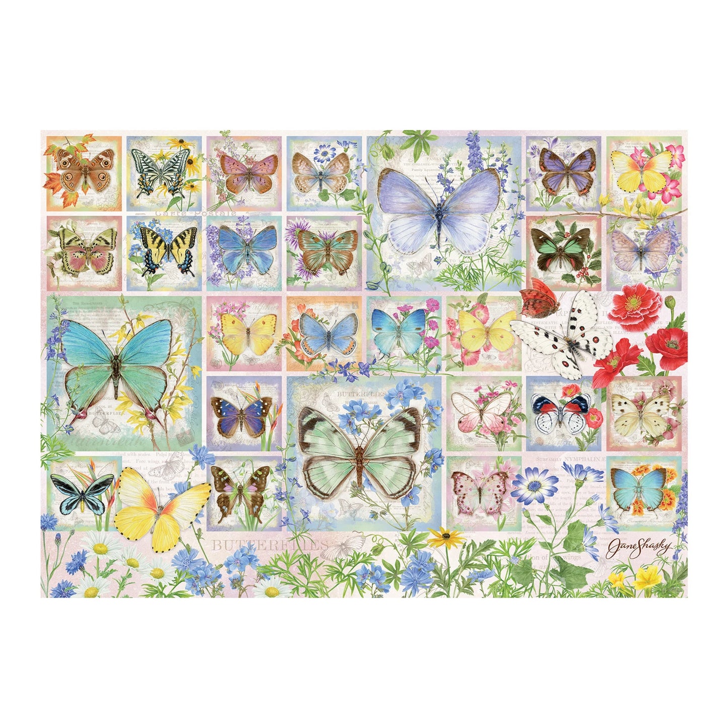 COLLAGE AVEC PAPILLONS, 500 PIÈCES