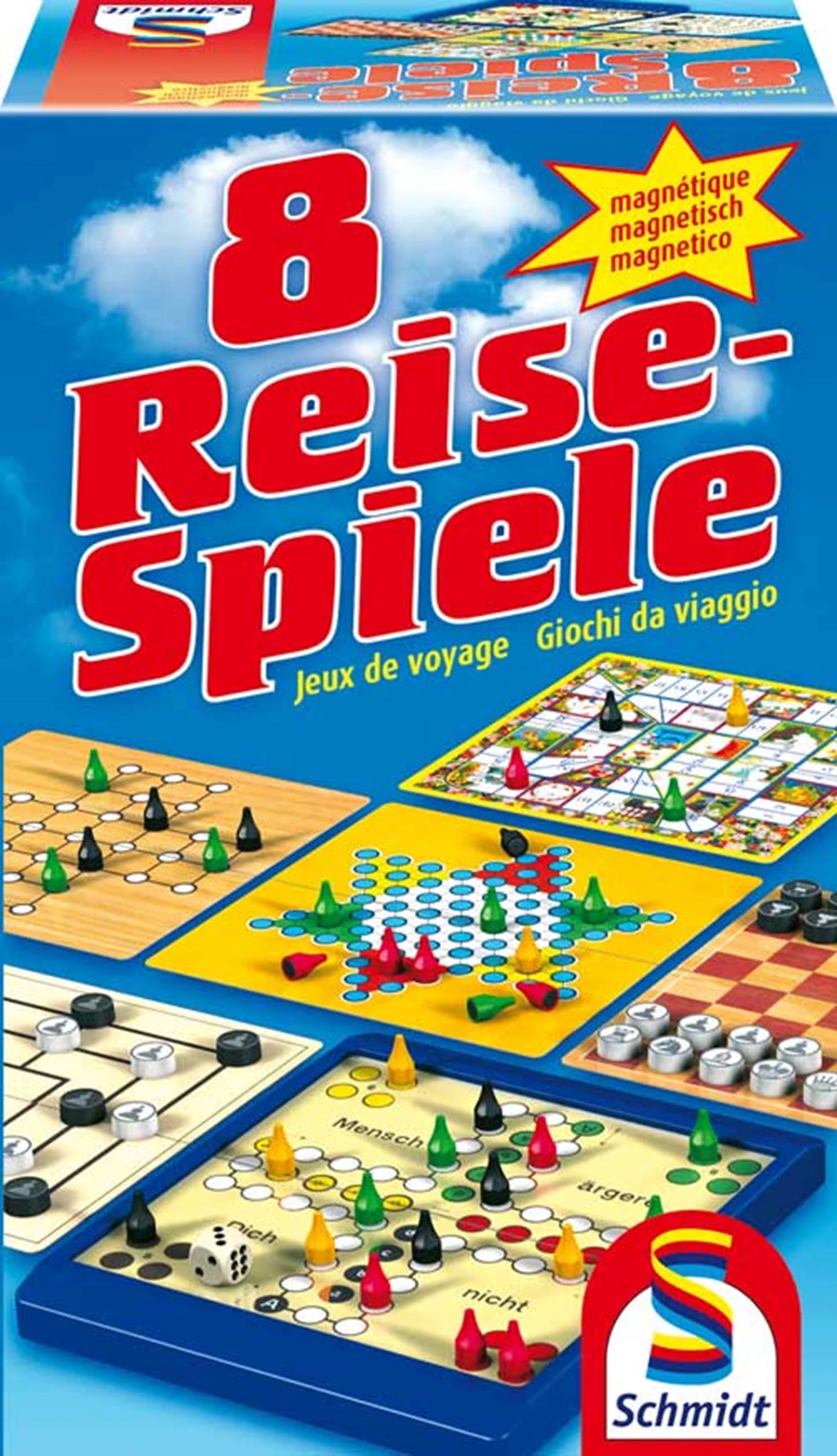 8 GIOCHI DA VIAGGIO, MAGNETICI (MULTILINGUA)
