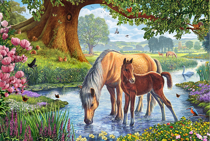 CHEVAUX AU BORD DU RUISSEAU 150 PIÈCES