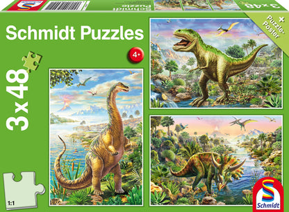 AVENTURES AVEC LES DINOSAURES 3X48 PIÈCES