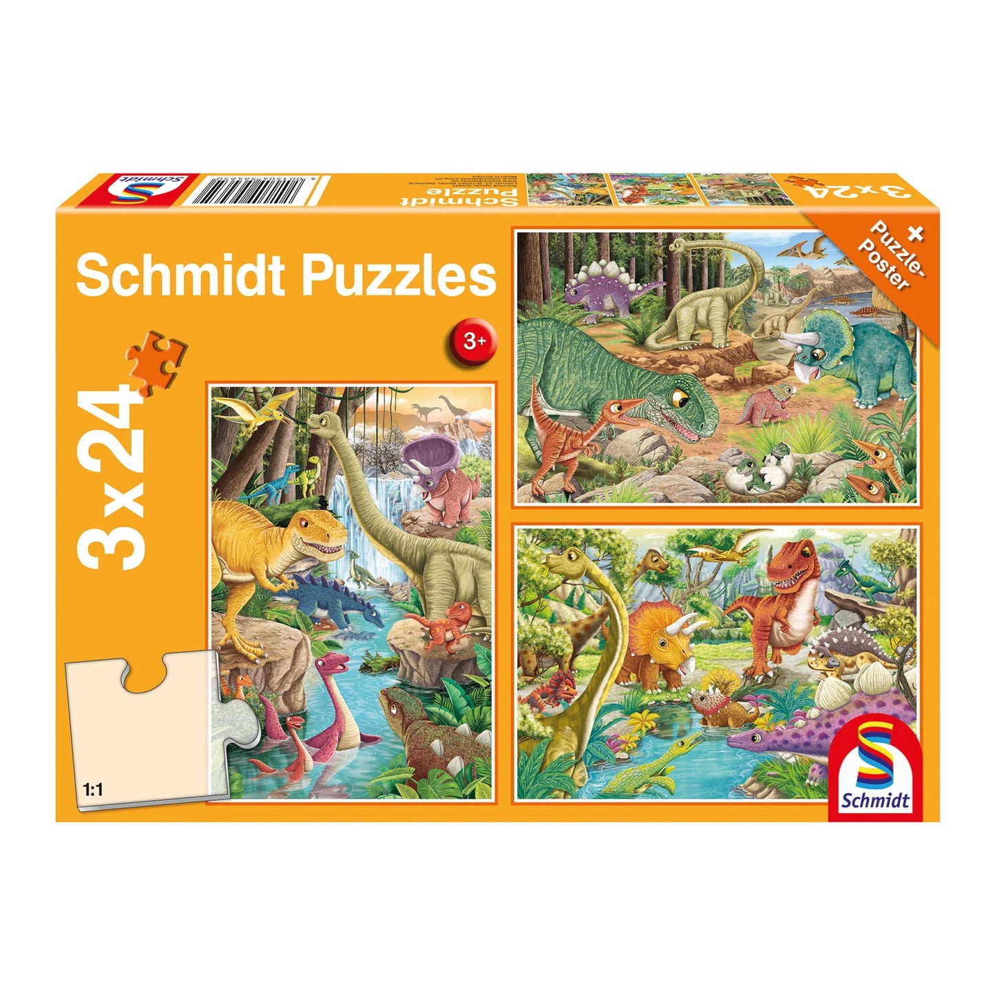 DU PLAISIR AVEC LES DINOSAURES 3X24 PIÈCES