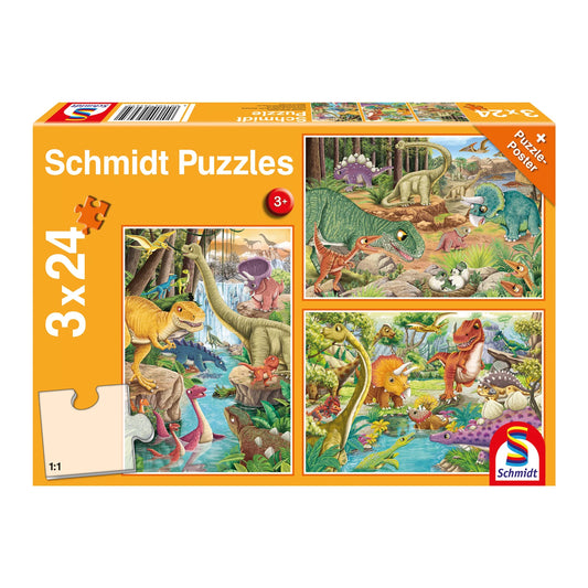 DU PLAISIR AVEC LES DINOSAURES 3X24 PIÈCES