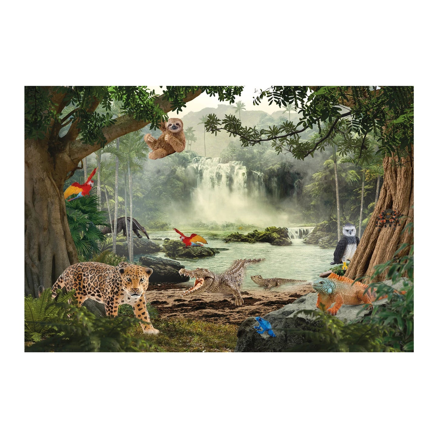 FAUNA SELVATICA NELLA FORESTA PLUVIALE 100 PEZZI (INCLUSA LA FIGURA)