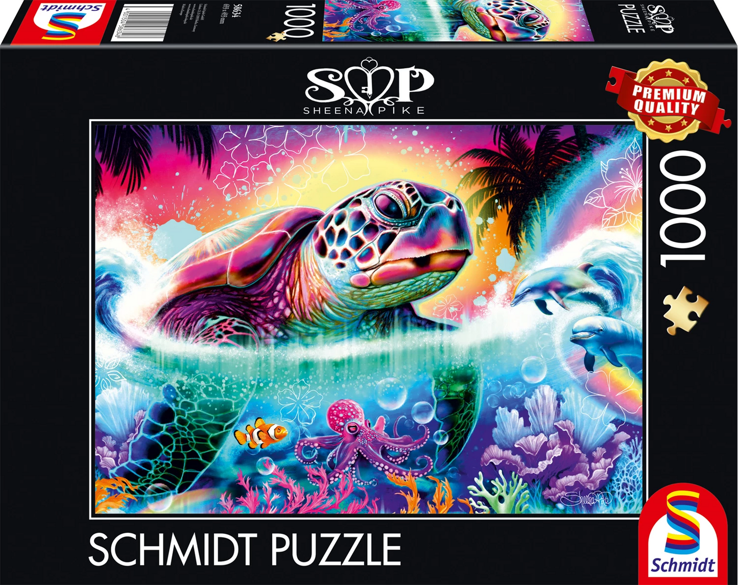 NEON-SCHILDKRÖTE 1000 TEILE