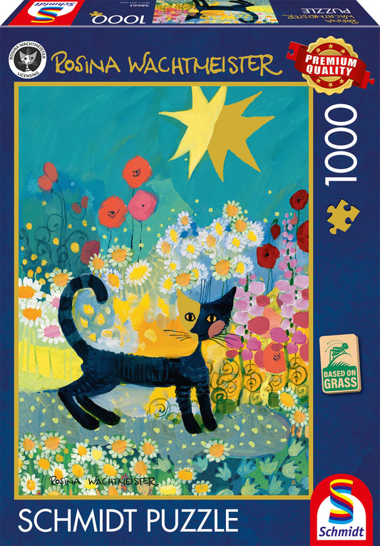 GATTO IN UN MARE DI FIORI 1000 PEZZI