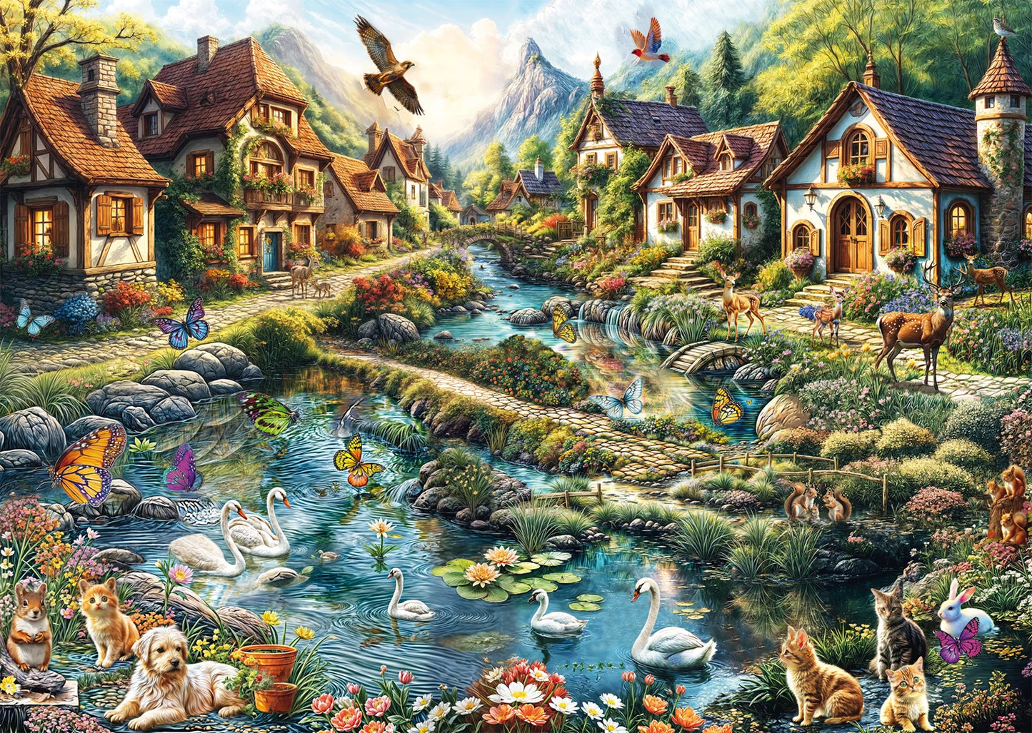 VILLAGE EN LISIÈRE DE FORÊT, 1000 PIÈCES