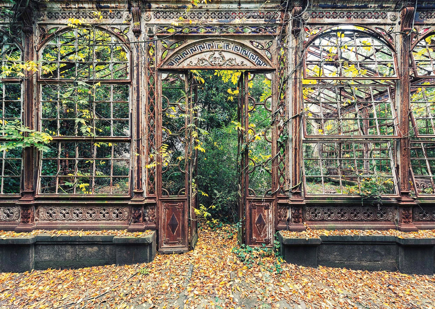 FENSTER MIT BOGEN UND VEGETATION, 1000 TEILE