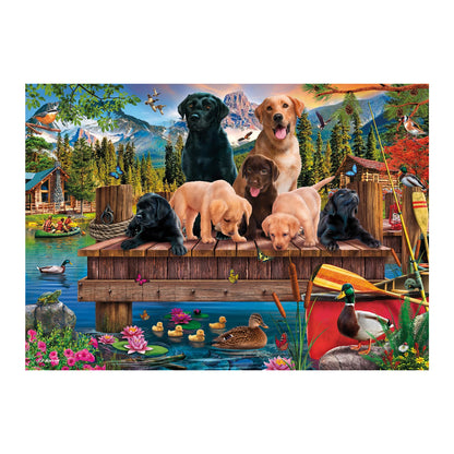 Hundefamilie am See, 1000 Teile