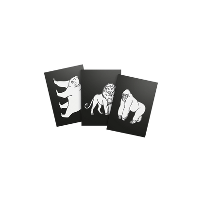 LOT DE 3 DÉCORATIONS MURALES LUMINEUSES, ANIMAUX