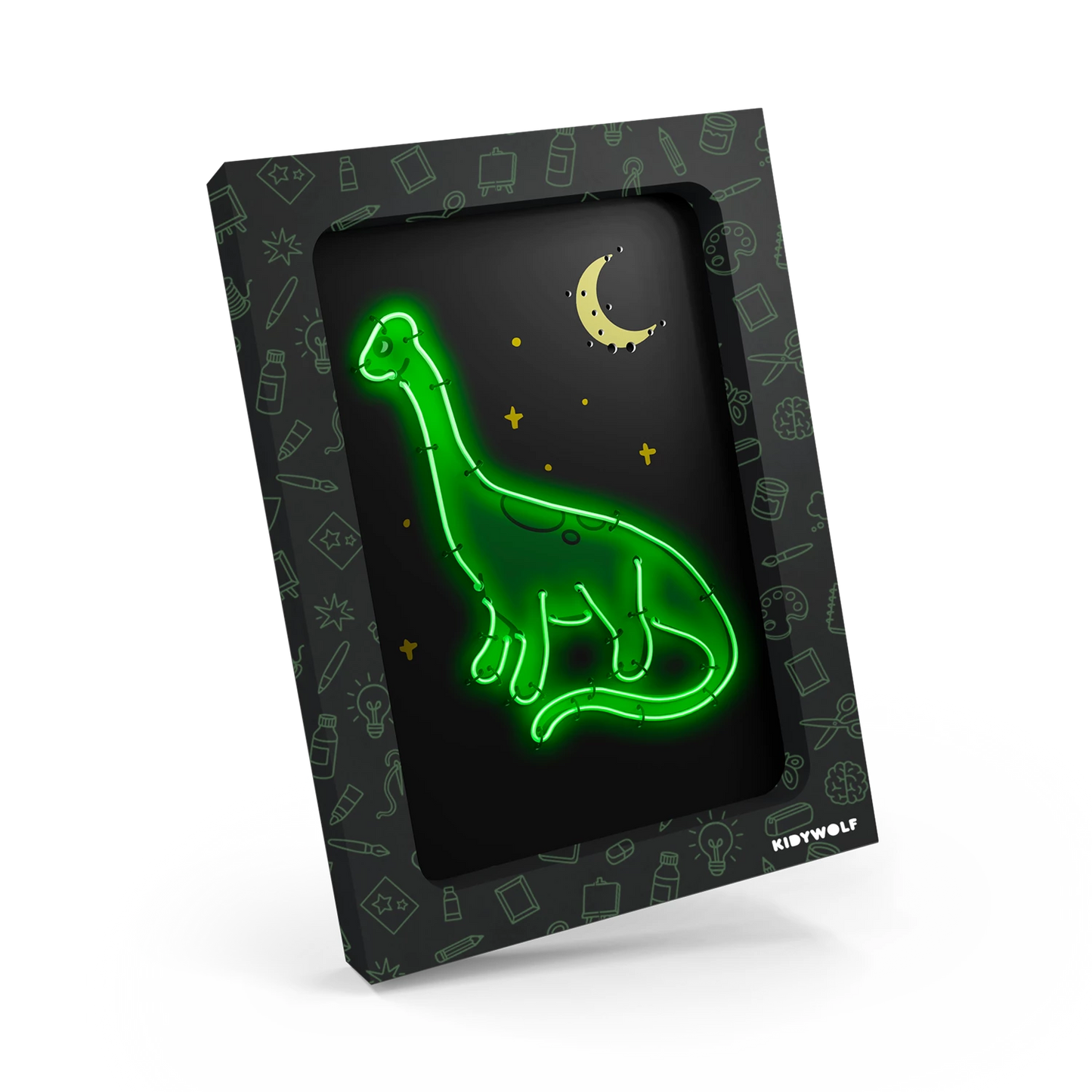 LOT DE 3 DÉCORATIONS MURALES LUMINEUSES, DINOSAURES