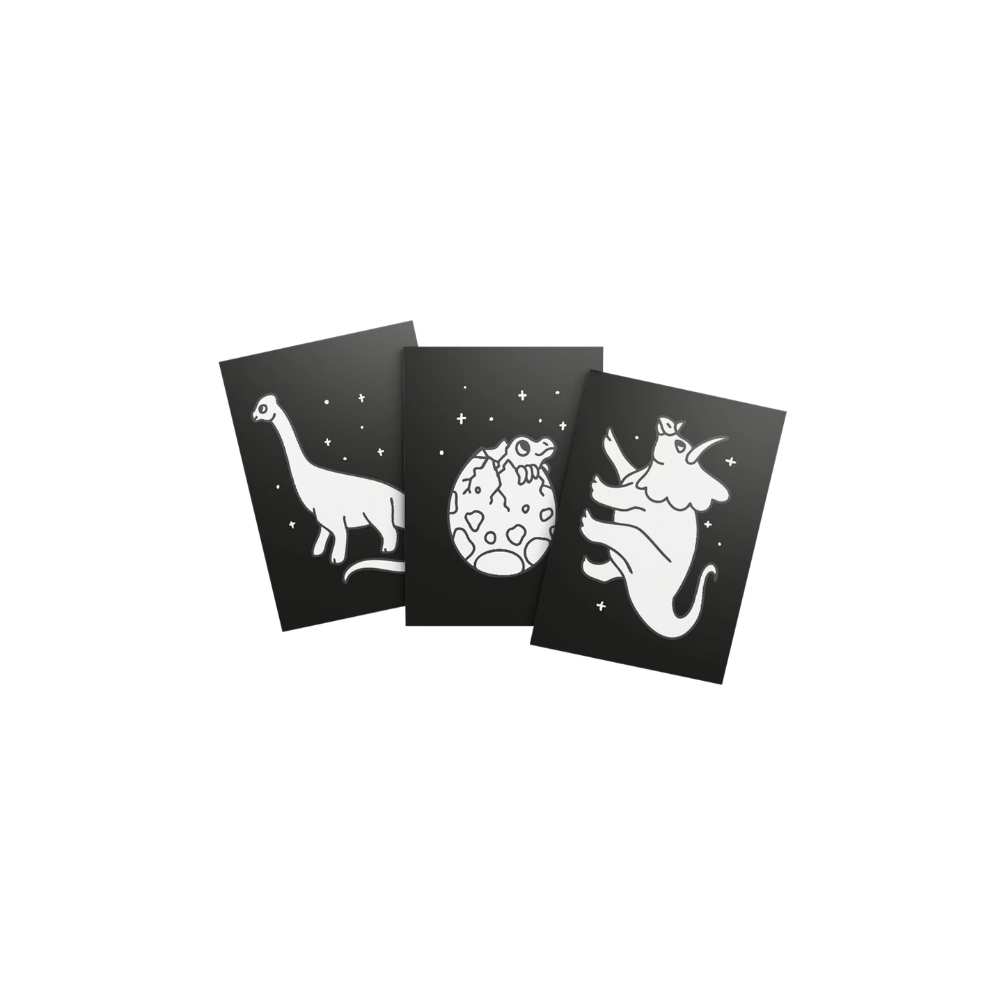 LOT DE 3 DÉCORATIONS MURALES LUMINEUSES, DINOSAURES