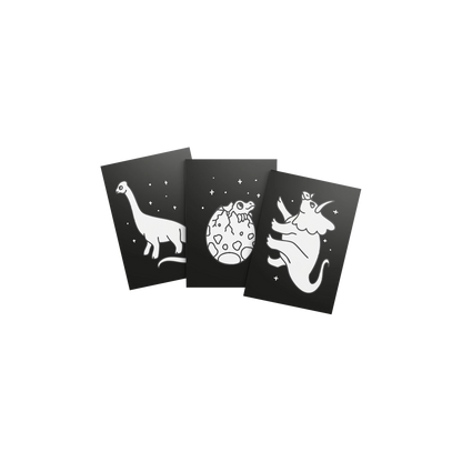 LOT DE 3 DÉCORATIONS MURALES LUMINEUSES, DINOSAURES