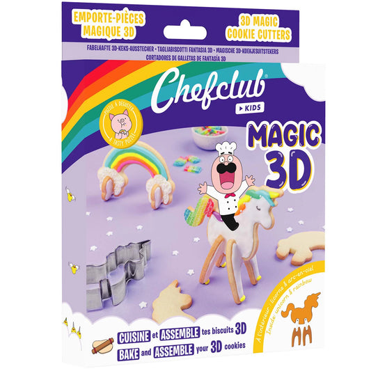 TAGLIABISCOTTI A FORMA DI UNICORNO E ARCOBALENO