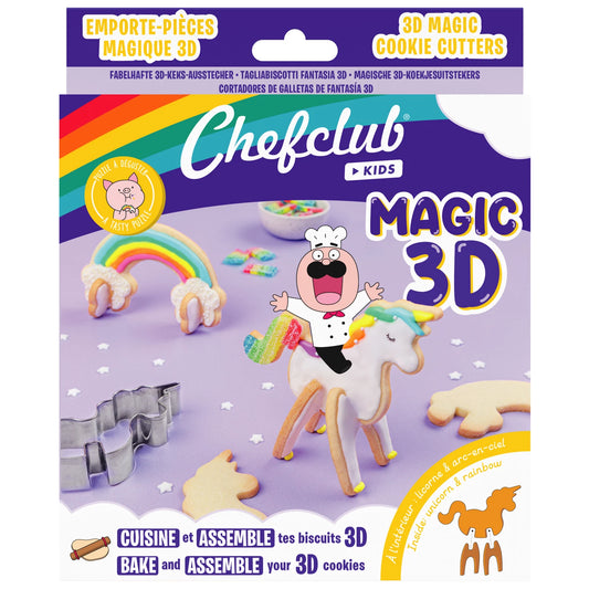 TAGLIABISCOTTI A FORMA DI UNICORNO E ARCOBALENO