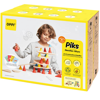 ENSEMBLE D'APPRENTISSAGE AVEC JOUETS À EMPILER PIKS, 129 PIÈCES
