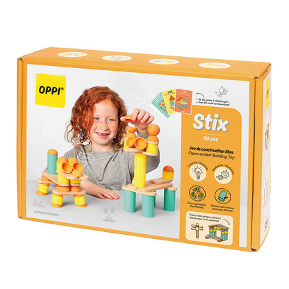 GIOCATTOLO DA COSTRUZIONE STIX, 60 PEZZI