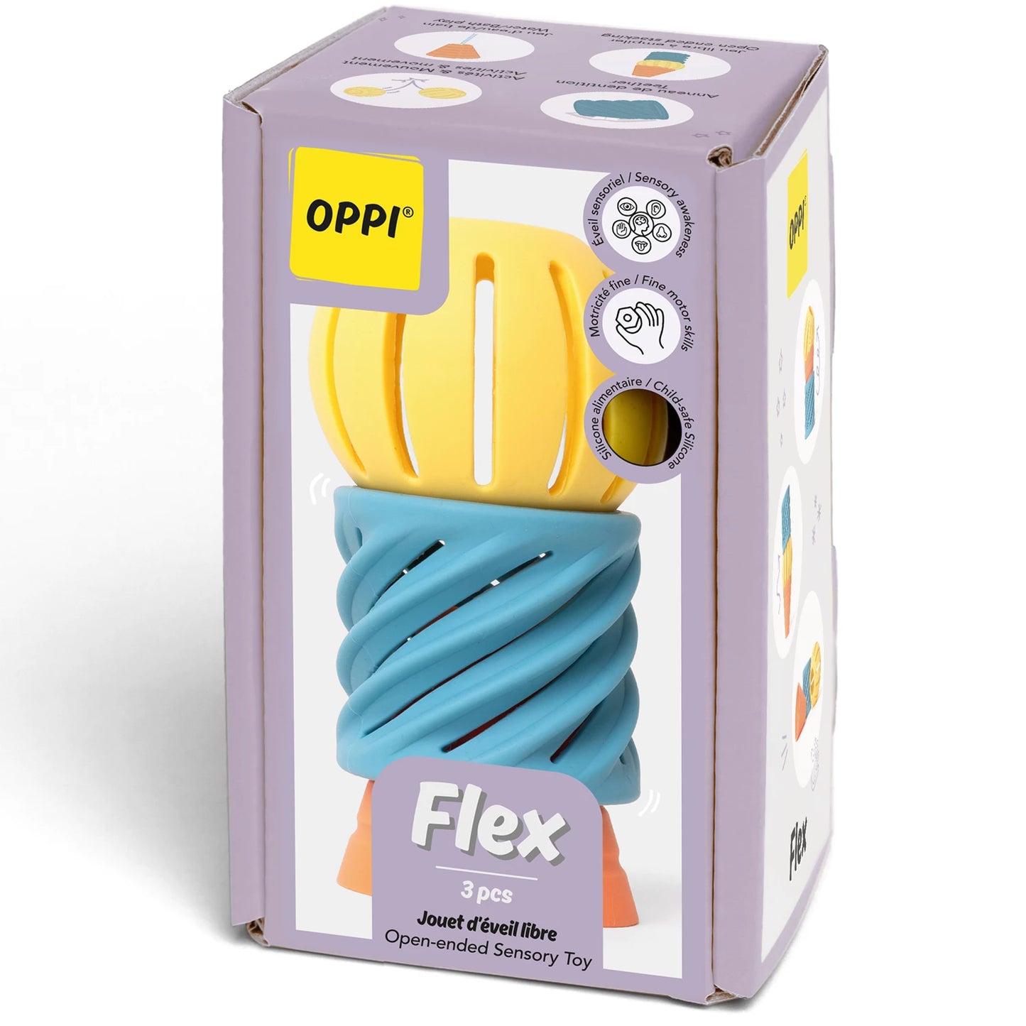 JOUET FLEXIBLE À MORDRE/EMPILER/SAISIR