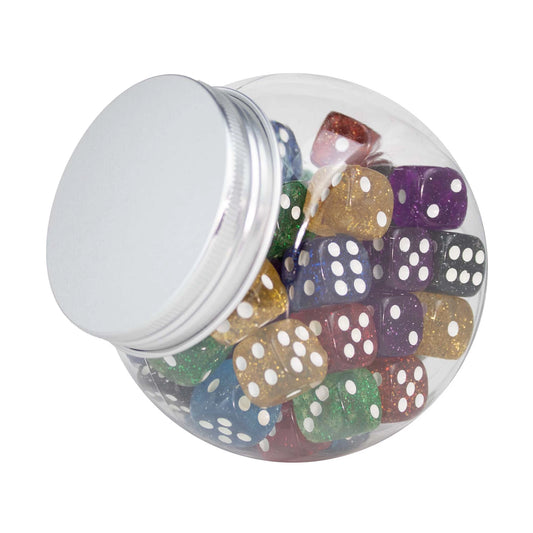 SCATOLA DI LATTA A FORMA DI CUBO, 16 MM, GLITTER