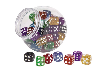 SCATOLA DI LATTA A FORMA DI CUBO, 16 MM, GLITTER