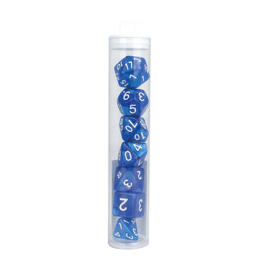 SET DI DADI RPG MARBLE BLU