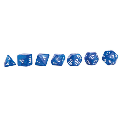 SET DE DÉS RPG MARBRÉS BLEUS