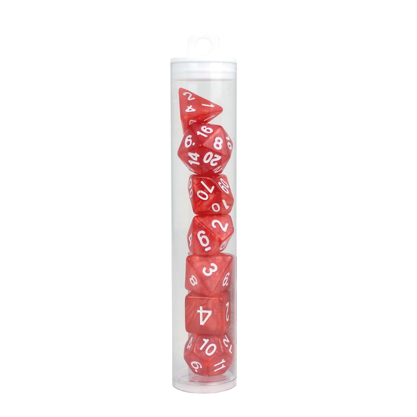 SET DE DÉS DE JEU DE RÔLE MARBRE ROUGE
