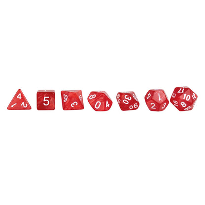 SET DE DÉS DE JEU DE RÔLE MARBRE ROUGE