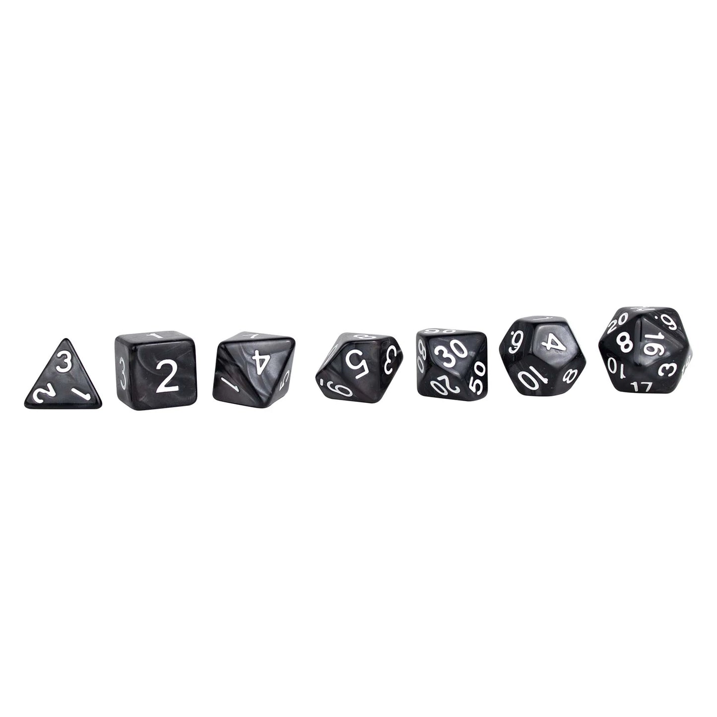 JEU DE DÉS JDR MARBRÉS, NOIR